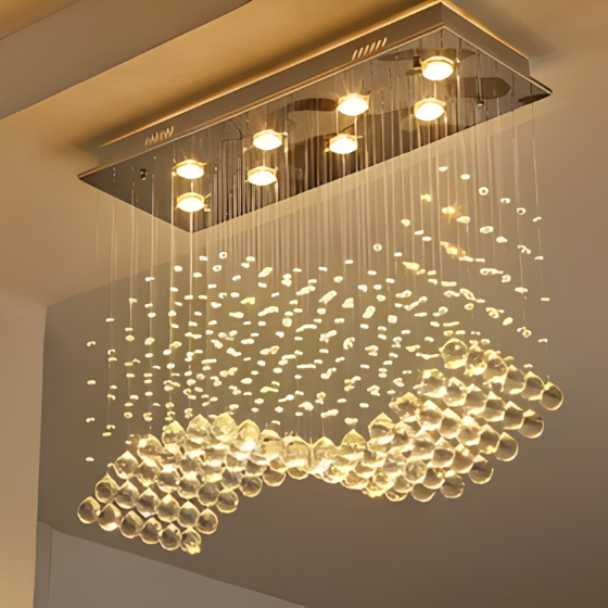 Golden Crystal Hanging Light